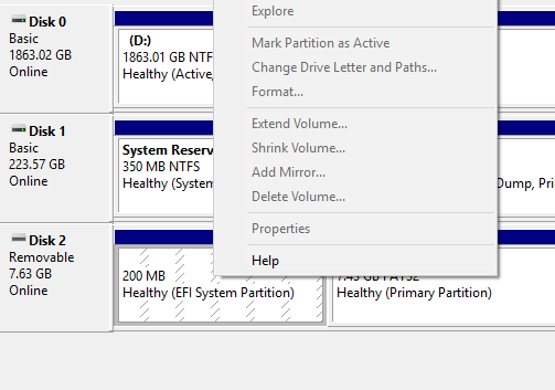 Unable to shrink volume windows 10 not enough space